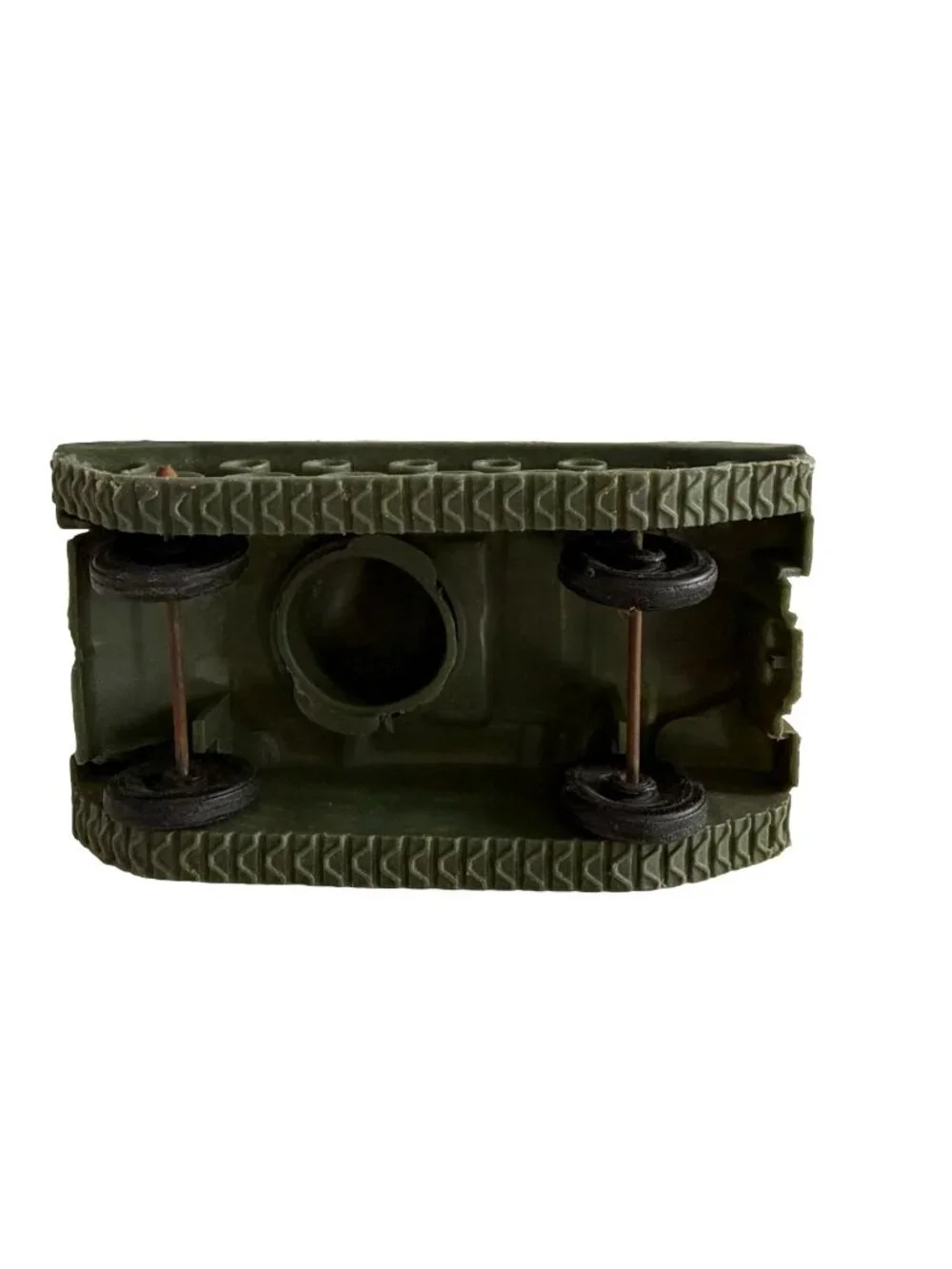 Vintage Auburn Military Tank Toy Olive Drab Green Plastic Made in USA 1950s